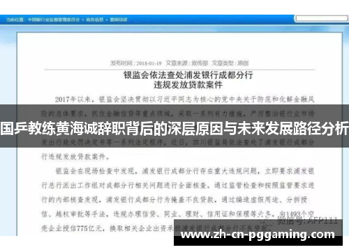 国乒教练黄海诚辞职背后的深层原因与未来发展路径分析